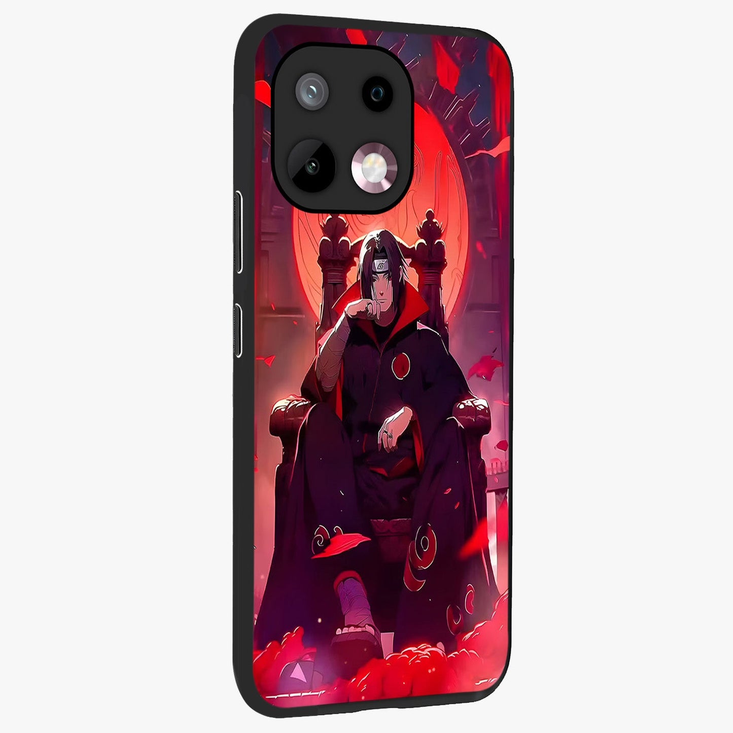 Blood Moon Sovereign Glass Case upright view showcasing powerful moon inspired artwork with cosmic aesthetic style.
