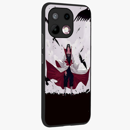 Crimson Crow Ascension Glass Case upright view showcasing dramatic crow artwork with bold gothic theme.