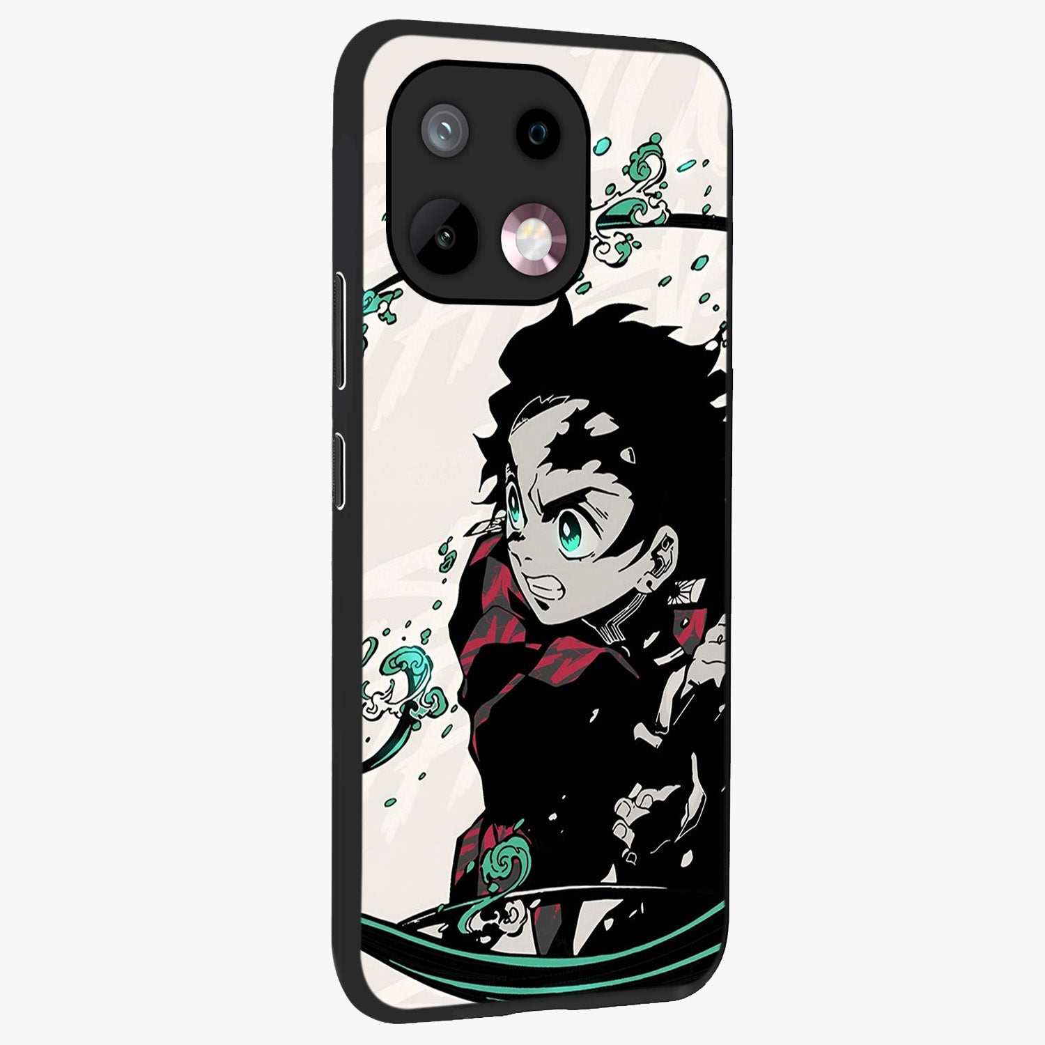 Demon Slayer Glass Case upright view showcasing powerful anime artwork with intense warrior theme.