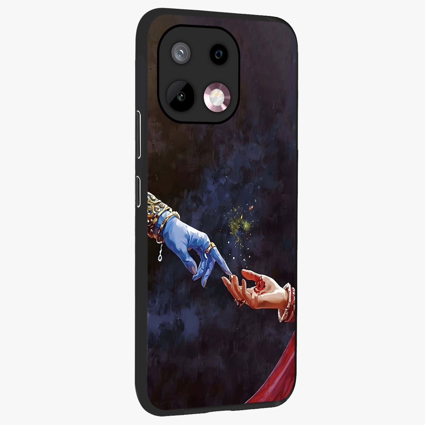 Divine Touch Eternal Glass Case upright view showcasing peaceful spiritual artwork with eternal divine theme.