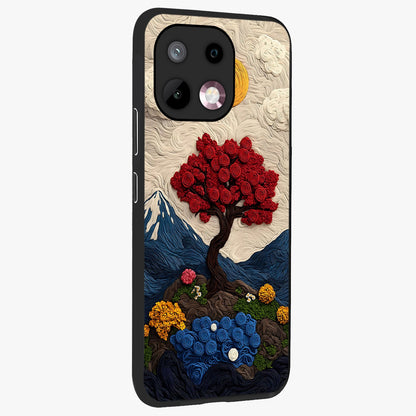 Eternal Nature Tapestry Glass Case upright view showcasing elegant nature tapestry design with decorative style.