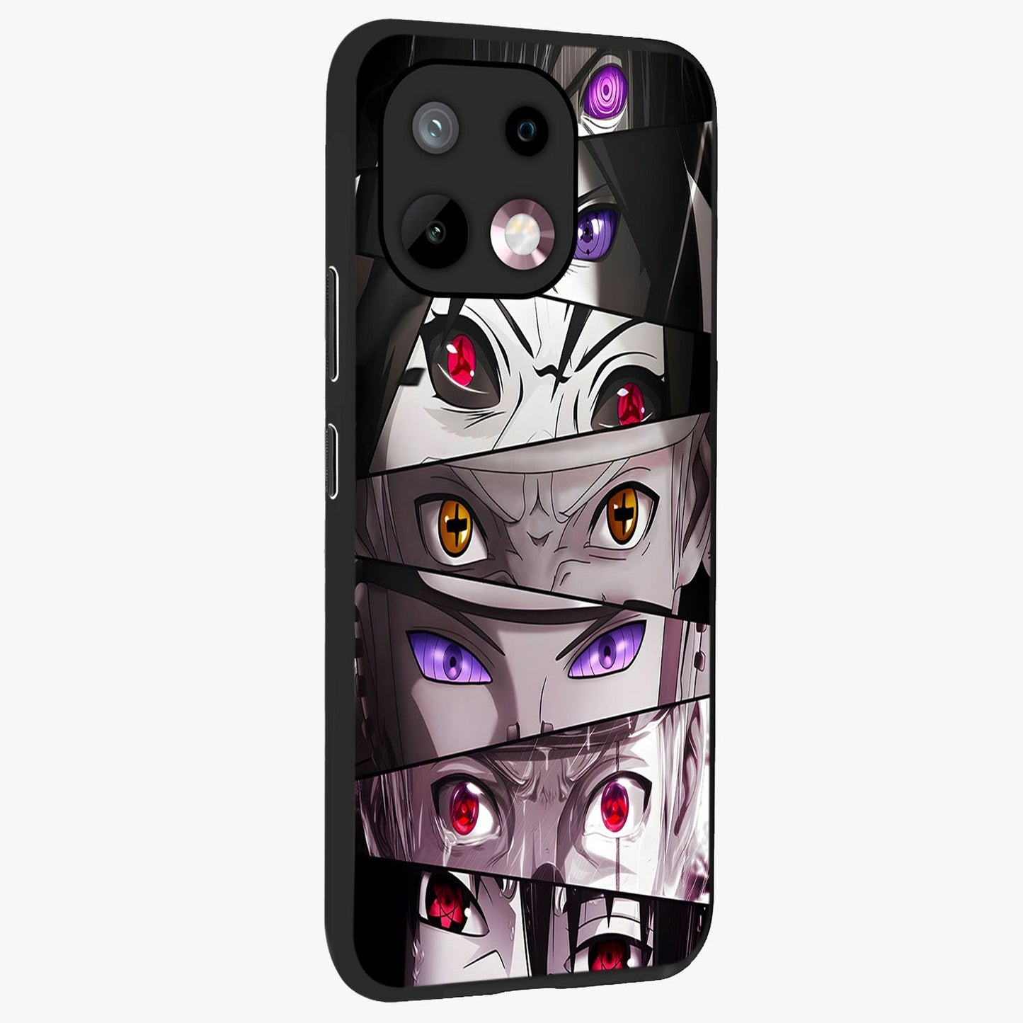 Eyes of Destiny Glass Case upright view showcasing symbolic eye artwork with dramatic artistic theme.