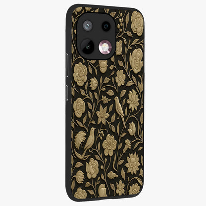 Golden Evil Eye Mandala Glass Case upright view showcasing decorative evil eye mandala artwork with spiritual aesthetic style.