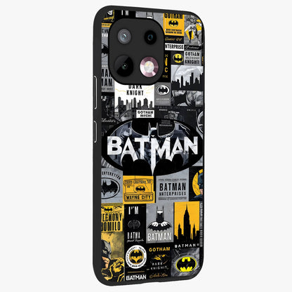 Knight Gotham Rise Glass Case upright view showcasing bold vigilante themed artwork with gothic city vibe.