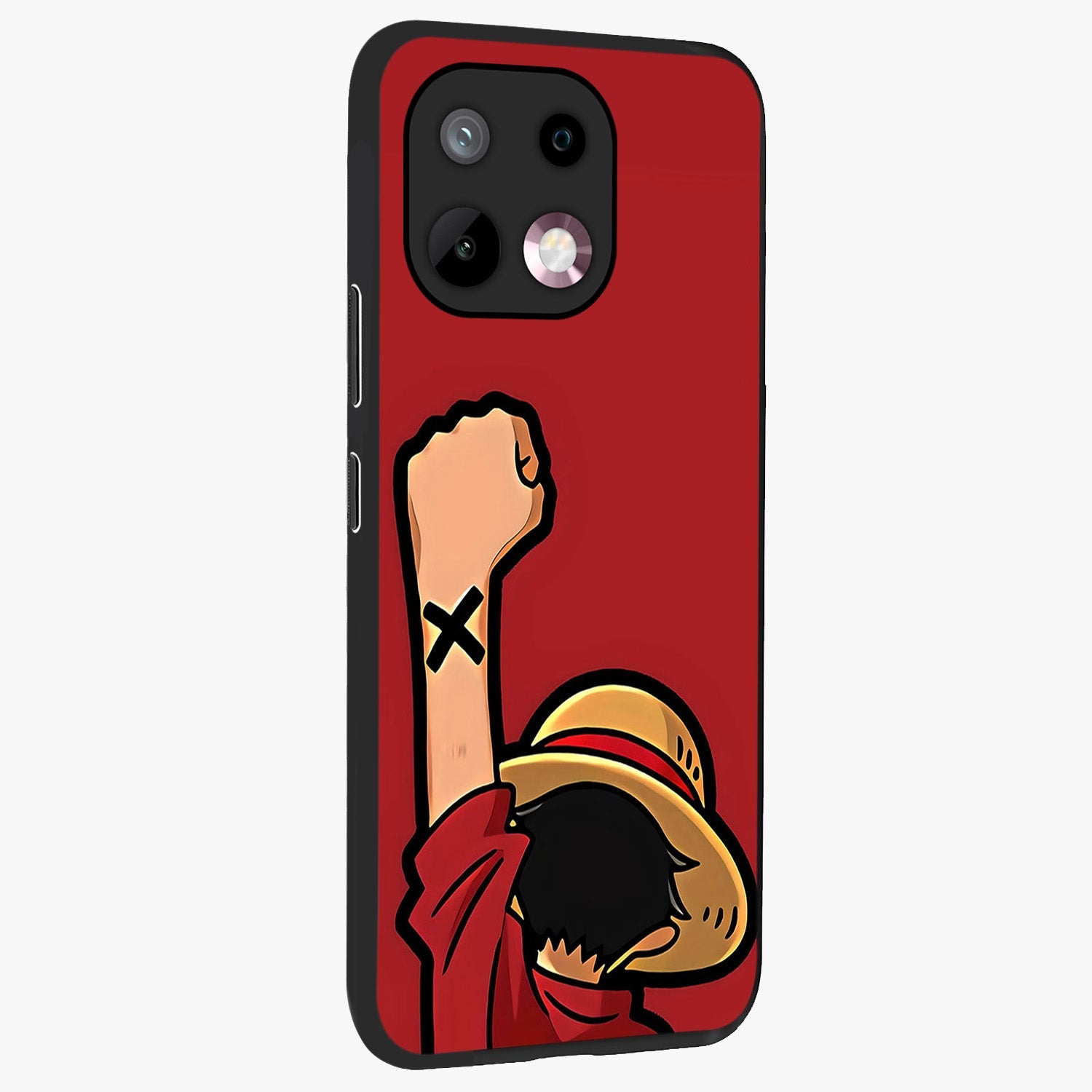 Luffy X Spirit Glass Case upright view showcasing striking anime artwork with adventurous character theme.