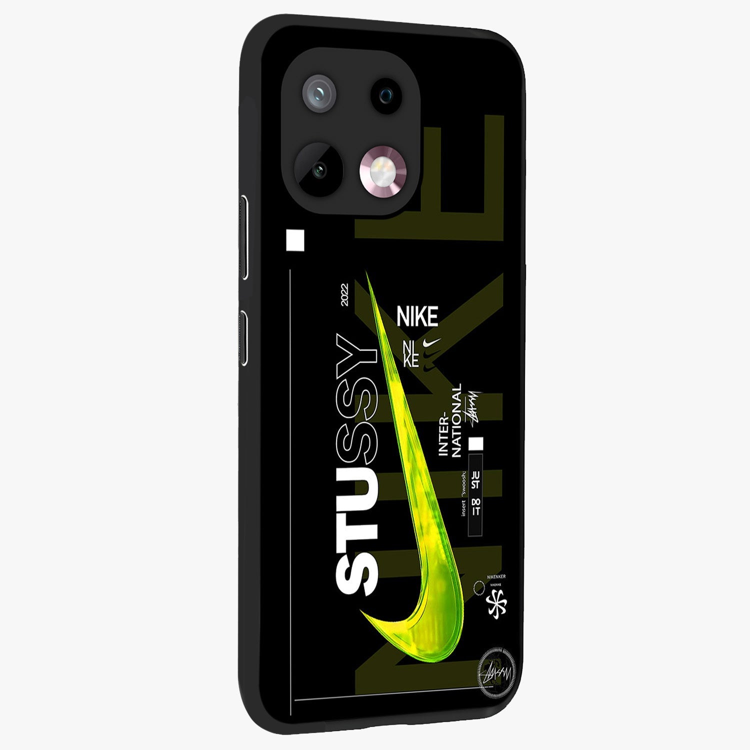 Neon Street Edition Glass Case upright view showcasing colorful neon artwork with modern street culture theme.