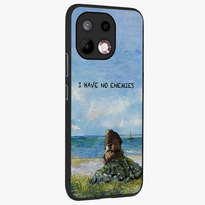 Peace Beyond War Glass Case upright view showcasing powerful peace symbol artwork with inspirational theme.