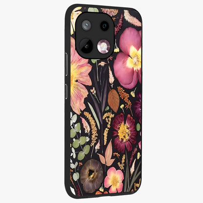 Petal Dream Tapestry Glass Case upright view showcasing detailed floral tapestry artwork with artistic nature theme.