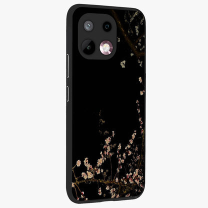 Petal Moon Light With Custom Name Glass Case upright view showcasing elegant floral moon artwork with personalized aesthetic.