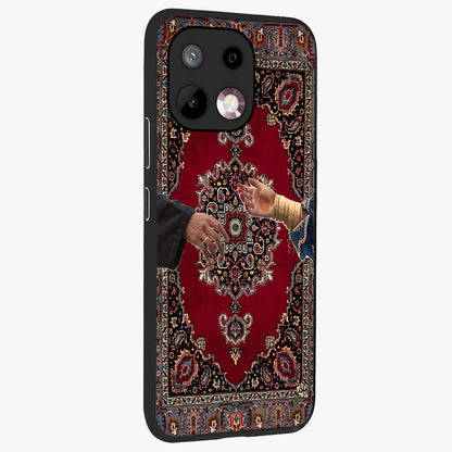 Royal Touch Reach Glass Case upright view showcasing stylish royal inspired artwork with graceful theme.