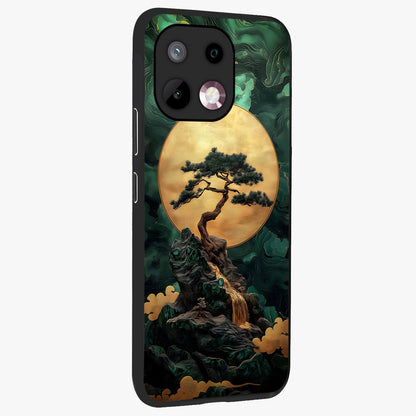 Zen Moon Rise Glass Case upright view showcasing serene moon artwork with tranquil night theme.