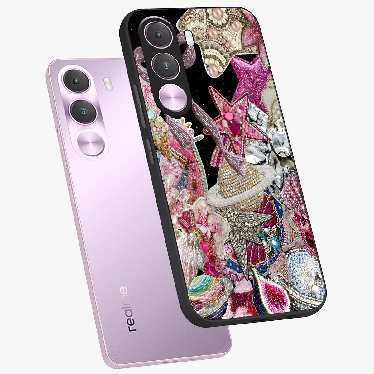 Starlit Jewel Dream Glass Case displayed in angled mockup highlighting glowing celestial jewel design with dreamy aesthetic.