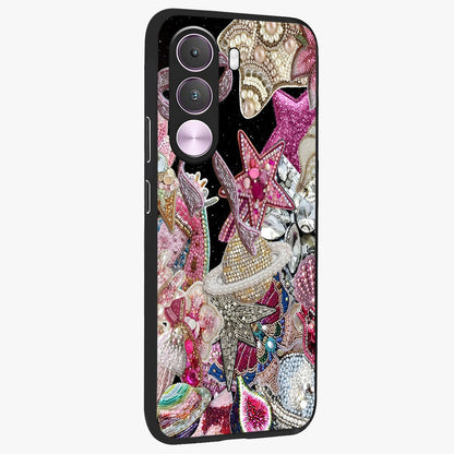 Starlit Jewel Dream Glass Case upright view showcasing radiant star inspired artwork with magical night theme.