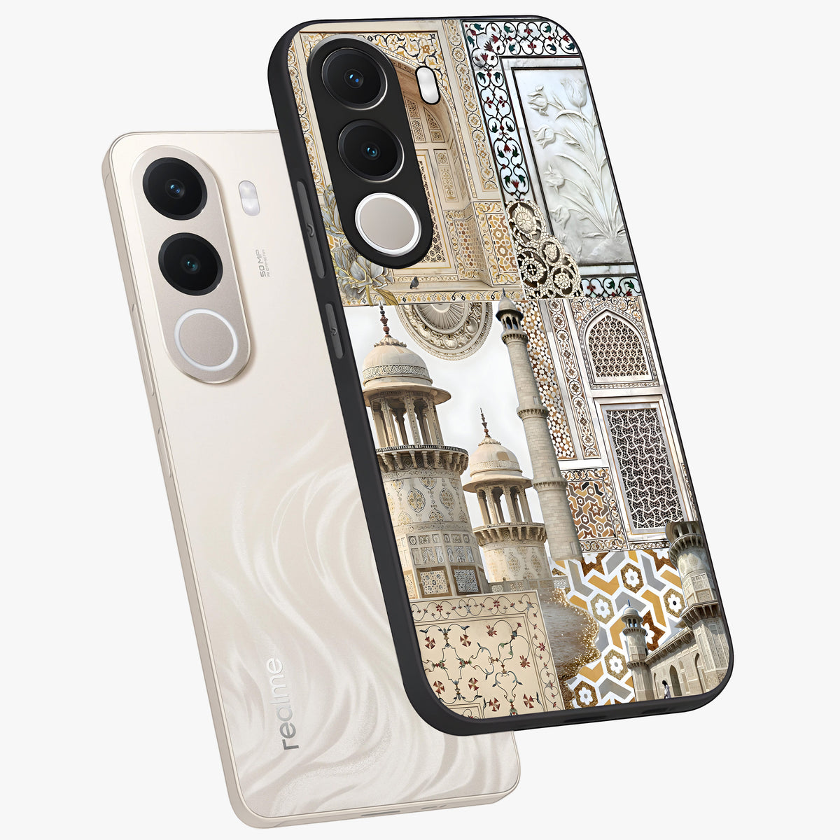 Mughal Marble Legacy Glass Case displayed in angled mockup highlighting elegant heritage marble artwork with royal aesthetic.