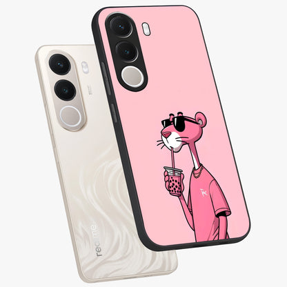 Pink Panther Glass Case displayed in angled mockup highlighting playful cartoon character design with vibrant pink aesthetic.