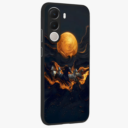 Golden Royal Heritage Glass Case upright view showcasing elegant royal artwork with classic heritage theme.