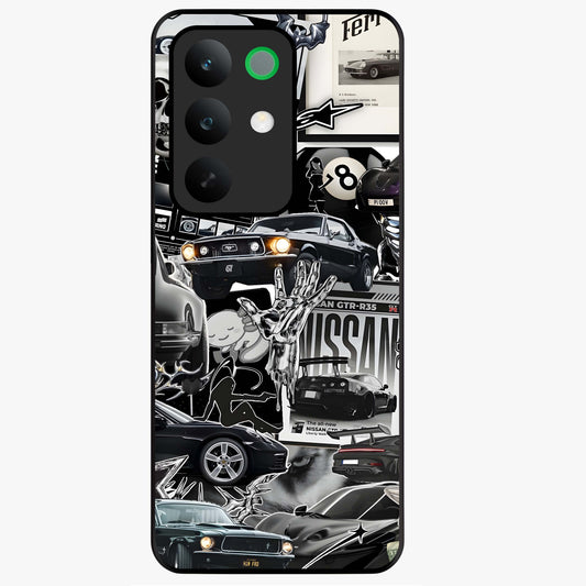 Aesthetic Dark Love Glass Case showing flat back view with dark romantic artwork and glossy glass finish.