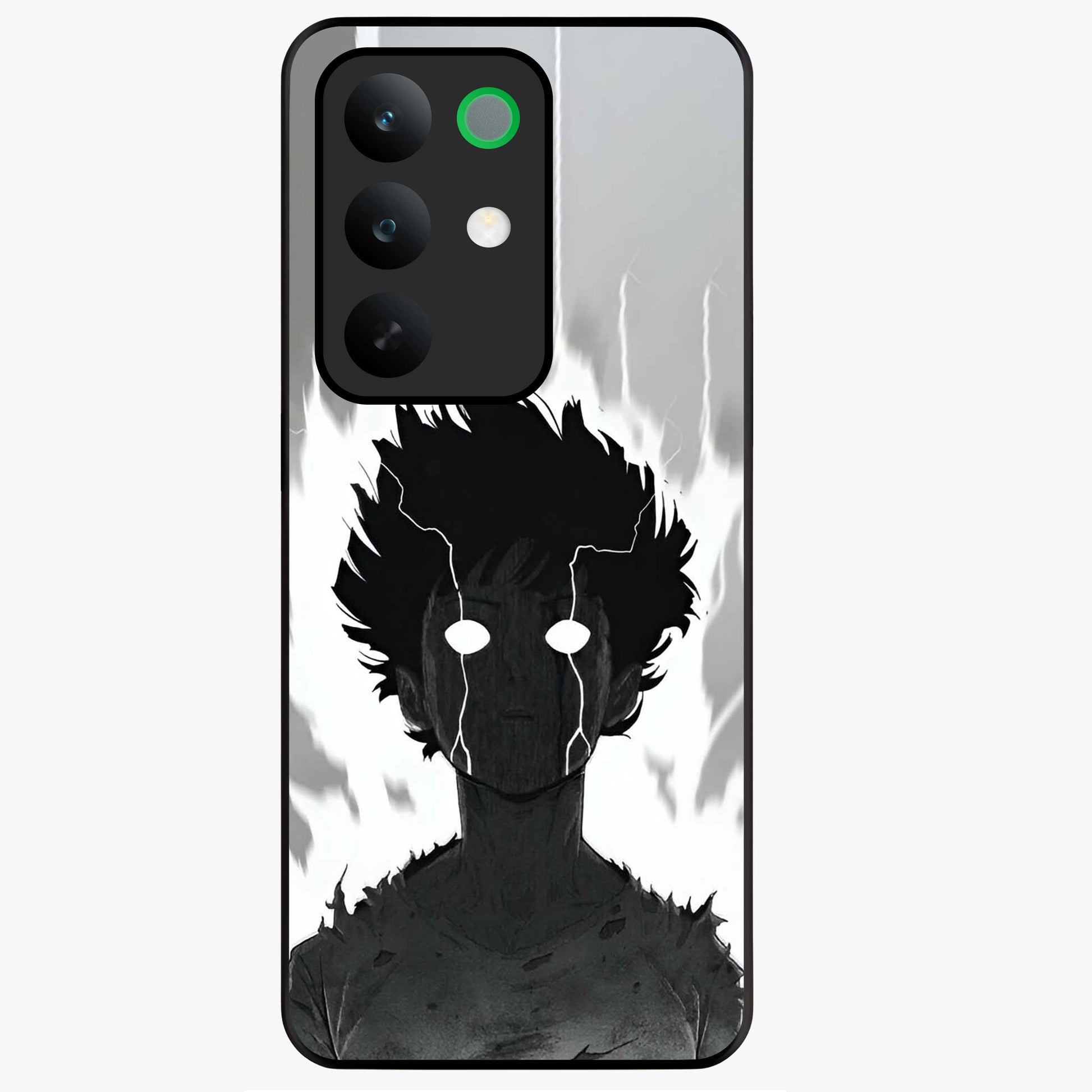 Awakened Inner Rage Glass Case showing flat back view with intense artistic artwork and glossy glass finish.