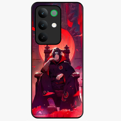 Blood Moon Sovereign Glass Case showing flat back view with mystical blood moon artwork and glossy glass finish.