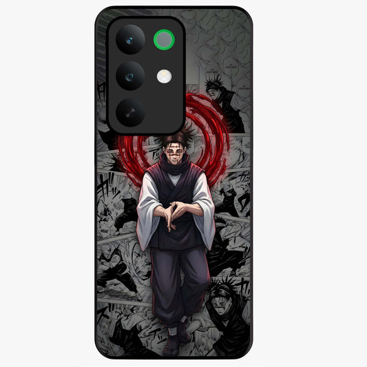 Cursed Ritual Ascension Glass Case showing flat back view with dark ritual themed artwork and glossy glass finish.