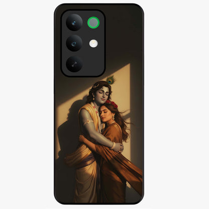 Divine Eternal Love Glass Case showing flat back view with spiritual love themed artwork and glossy glass finish.