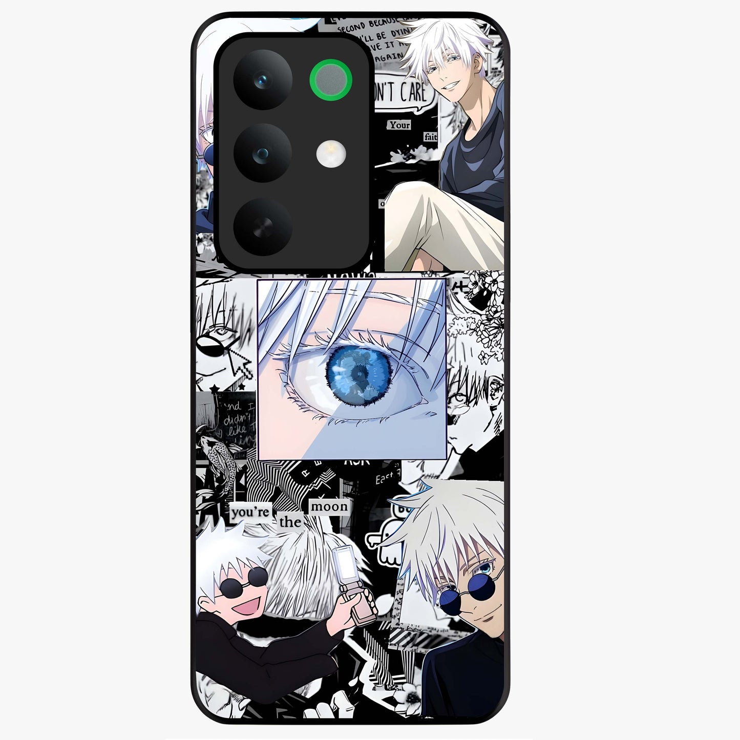 Infinity Sorcerer Chaos Glass Case showing flat back view with mystical sorcerer themed artwork and glossy glass finish.