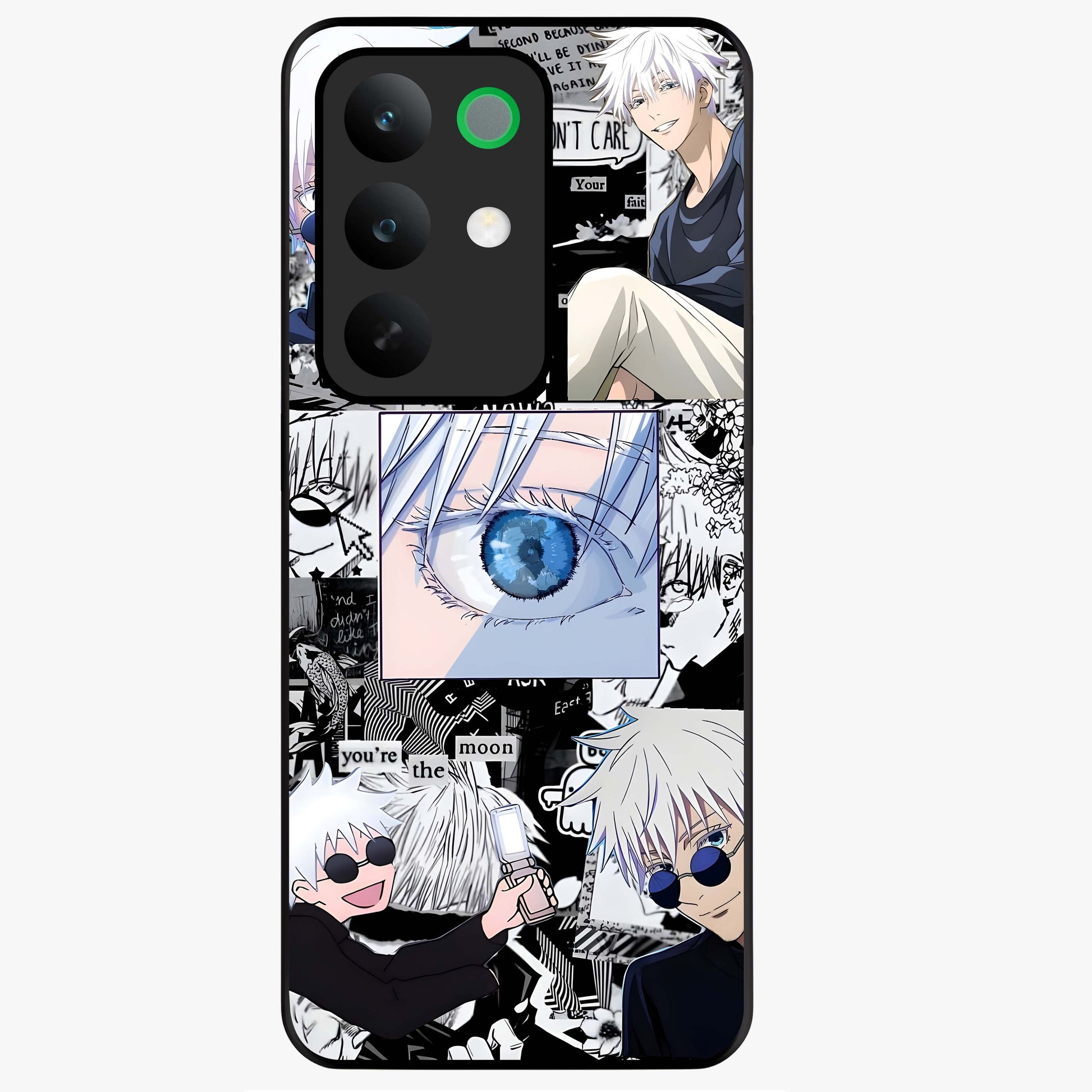 Infinity Sorcerer Chaos Glass Case showing flat back view with mystical sorcerer themed artwork and glossy glass finish.