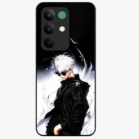 Limitless Shadow King Glass Case showing flat back view with powerful shadow warrior artwork and glossy glass finish.