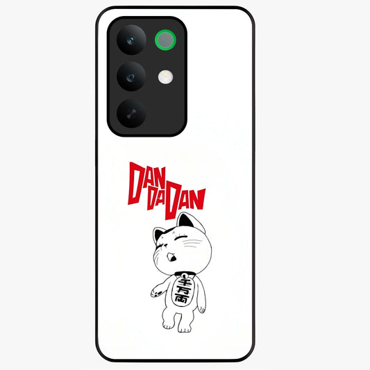 Playful Spirit Charm Glass Case showing flat back view with cheerful charm themed artwork and glossy glass finish.