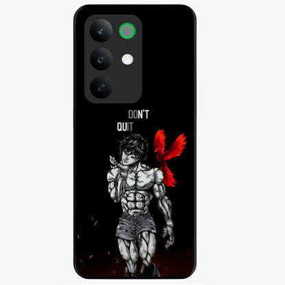Rise Beyond Limits Glass Case showing flat back view with motivational typography artwork and glossy glass finish.