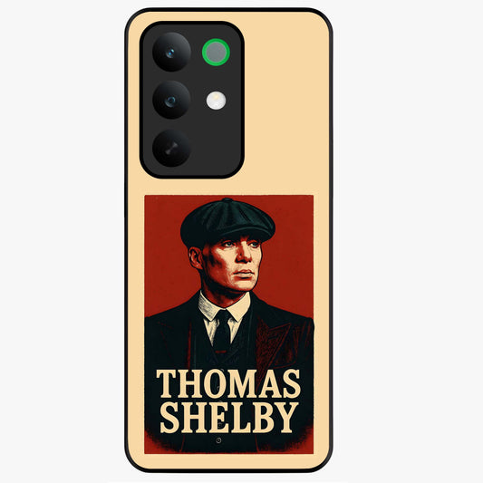 Vintage Mafia Authority Glass Case showing flat back view with bold vintage mafia inspired artwork and glossy glass finish.