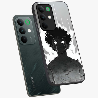 Awakened Inner Rage Glass Case displayed in angled mockup highlighting powerful graphic design and bold artistic theme.