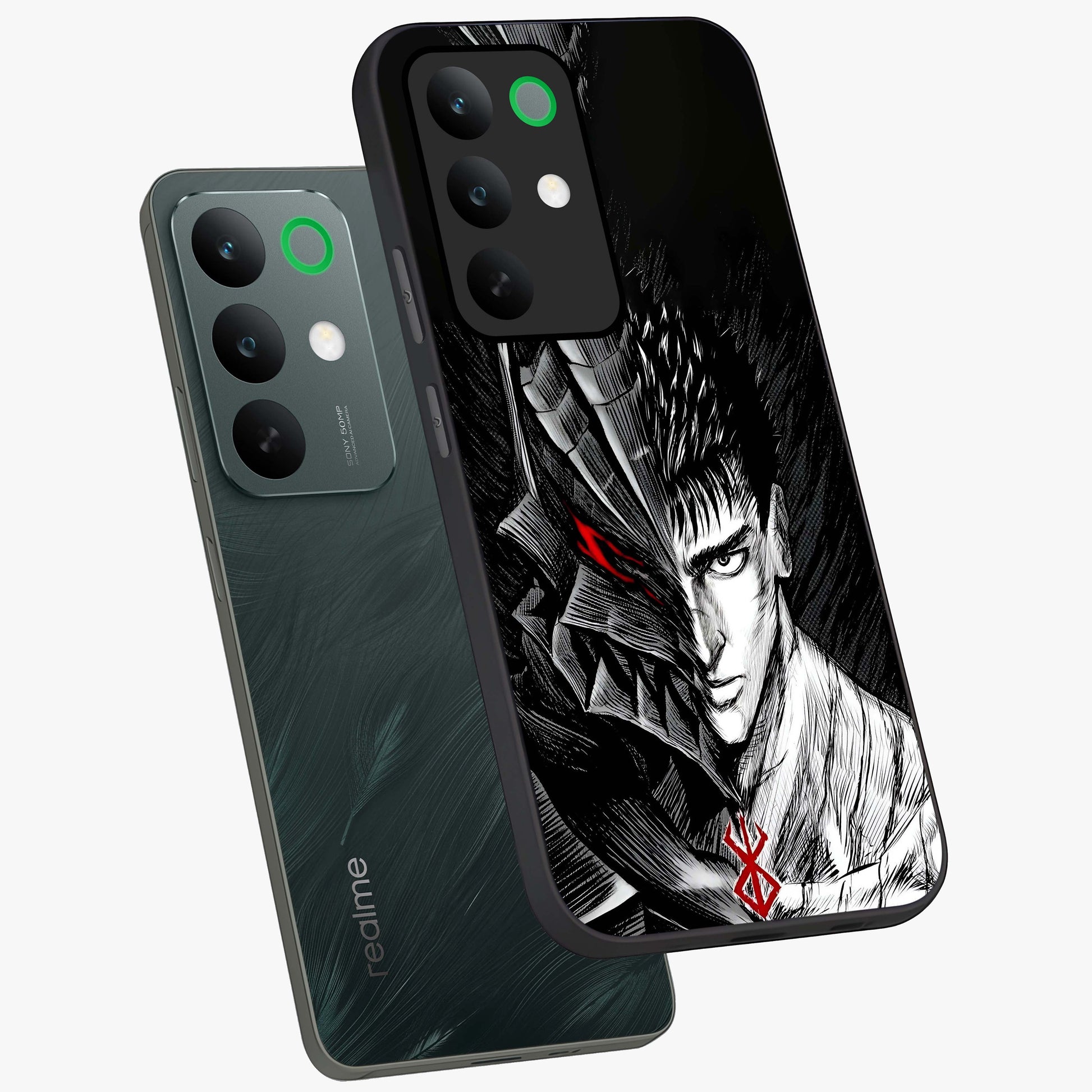Berserker Blood Oath Glass Case displayed in angled mockup highlighting dark fantasy graphic design and powerful theme.