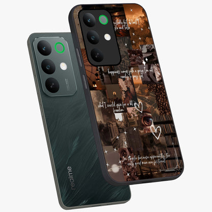Bittersweet Aesthetic Chaos Glass Case displayed in angled mockup highlighting expressive abstract artwork and edgy aesthetic theme.