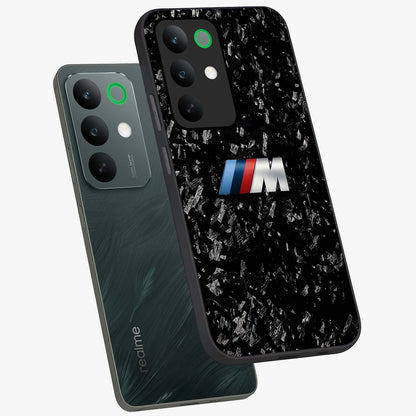 Carbon Speed Mark Glass Case displayed in angled mockup highlighting racing inspired carbon design and sleek aesthetic style.