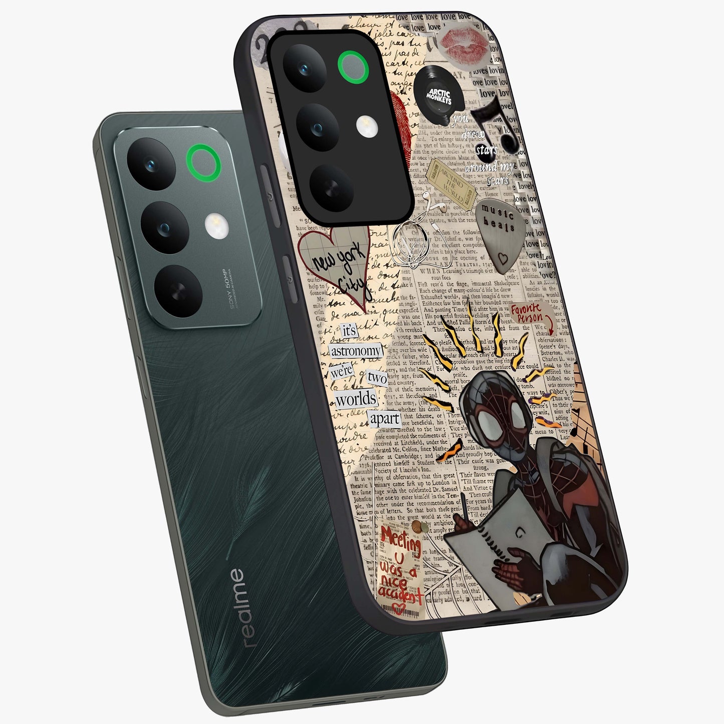 City Dream Sketch Glass Case displayed in angled mockup highlighting minimal city illustration with aesthetic sketch style.