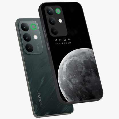 Cosmic Moon Glow Glass Case displayed in angled mockup highlighting celestial moon design with cosmic aesthetic theme.