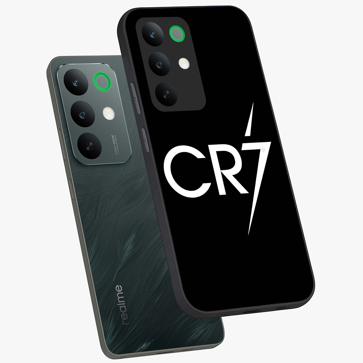 Cr7 Elite Strike Glass Case displayed in angled mockup highlighting powerful sports graphic with bold athletic theme.