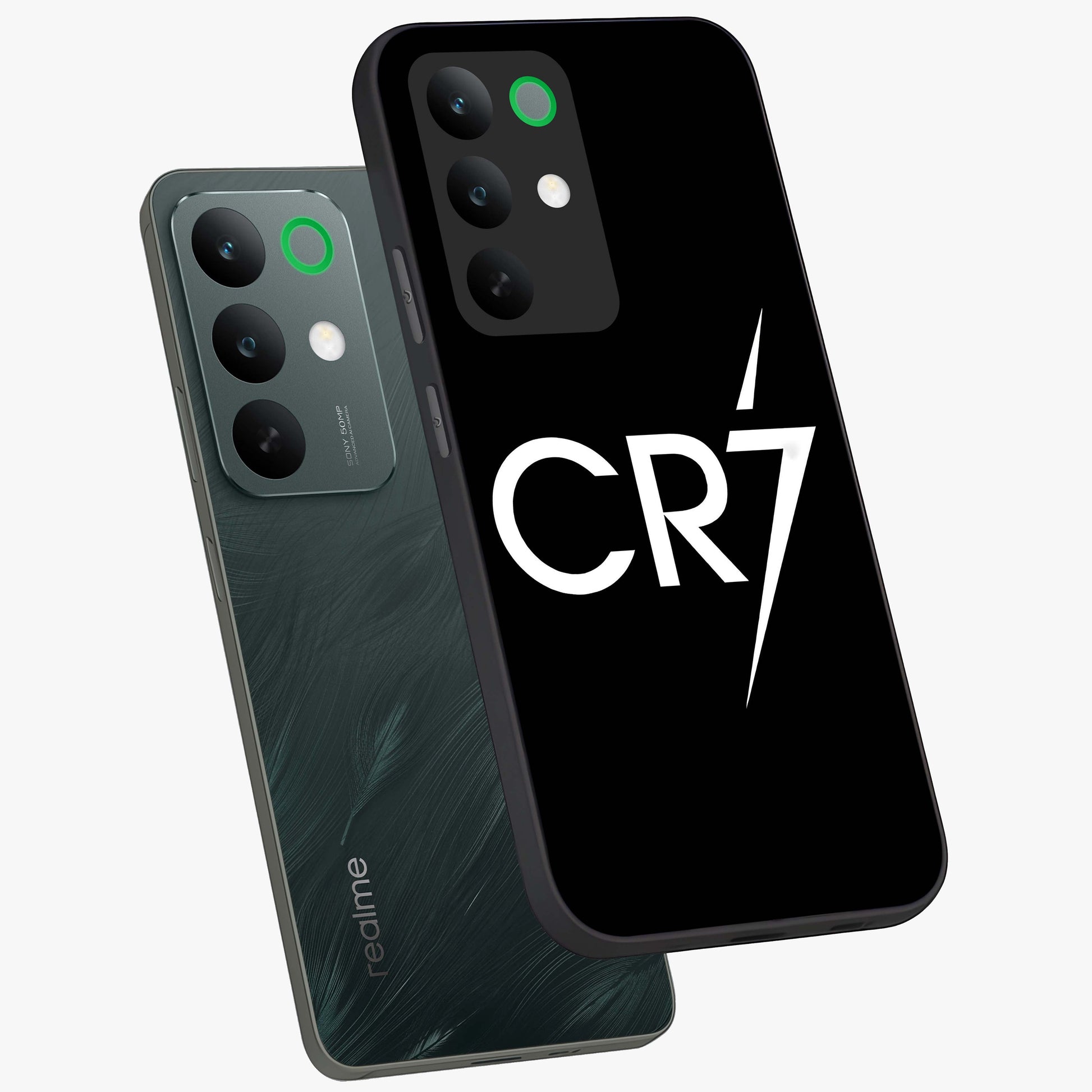 Cr7 Elite Strike Glass Case displayed in angled mockup highlighting powerful sports graphic with bold athletic theme.
