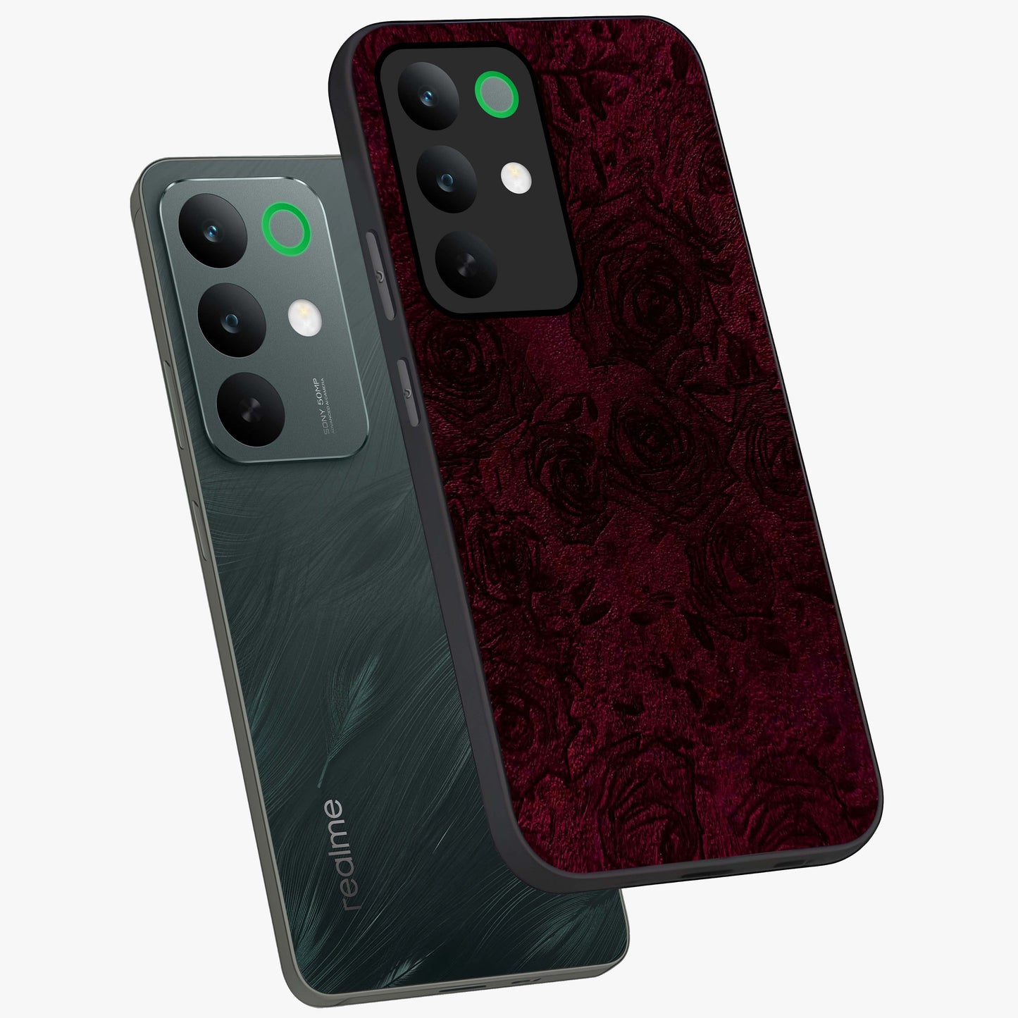 Crimson Fade Flow Glass Case displayed in angled mockup highlighting smooth gradient design with modern aesthetic style.