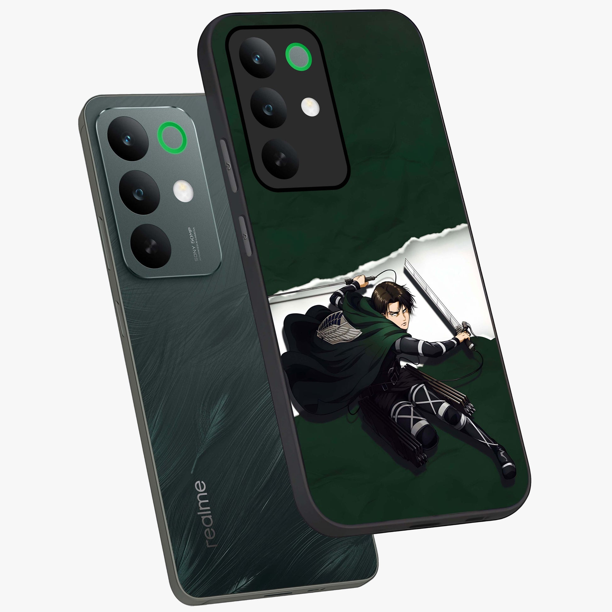 Emerald War Vanguard Glass Case displayed in angled mockup highlighting intense battle inspired design with emerald tone aesthetic.