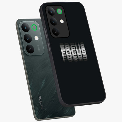 Focus Mode On Glass Case displayed in angled mockup highlighting clean minimal text artwork with modern aesthetic style.