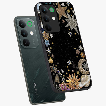 Galactic Jewel Stars Glass Case displayed in angled mockup highlighting shining celestial star design with cosmic aesthetic style.