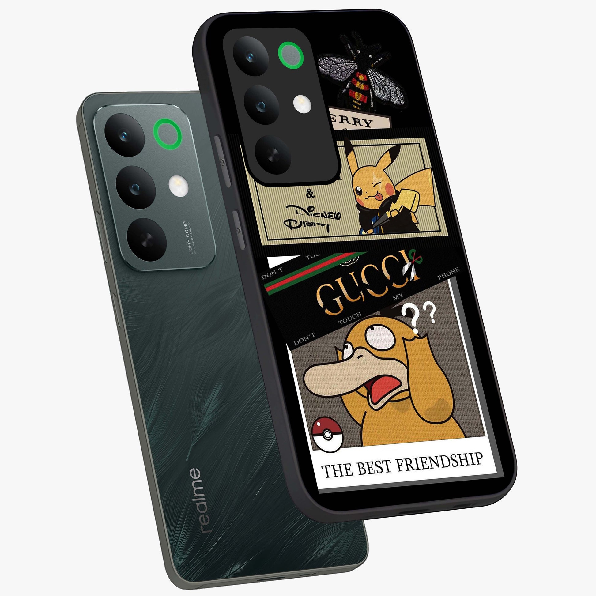 Gucci Play Mashup Glass Case displayed in angled mockup highlighting stylish fashion mashup design with bold aesthetic.