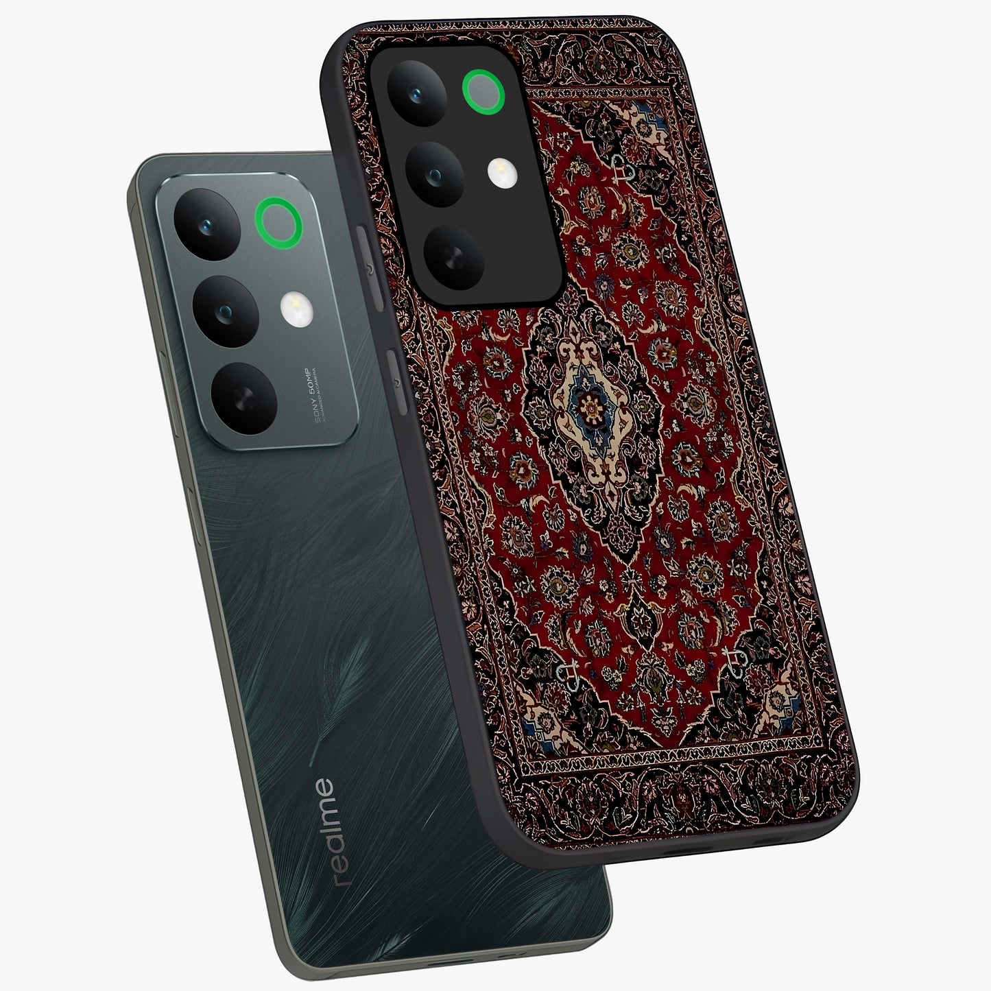 Heritage Carpet Royale Glass Case displayed in angled mockup highlighting intricate royal carpet design with heritage aesthetic.