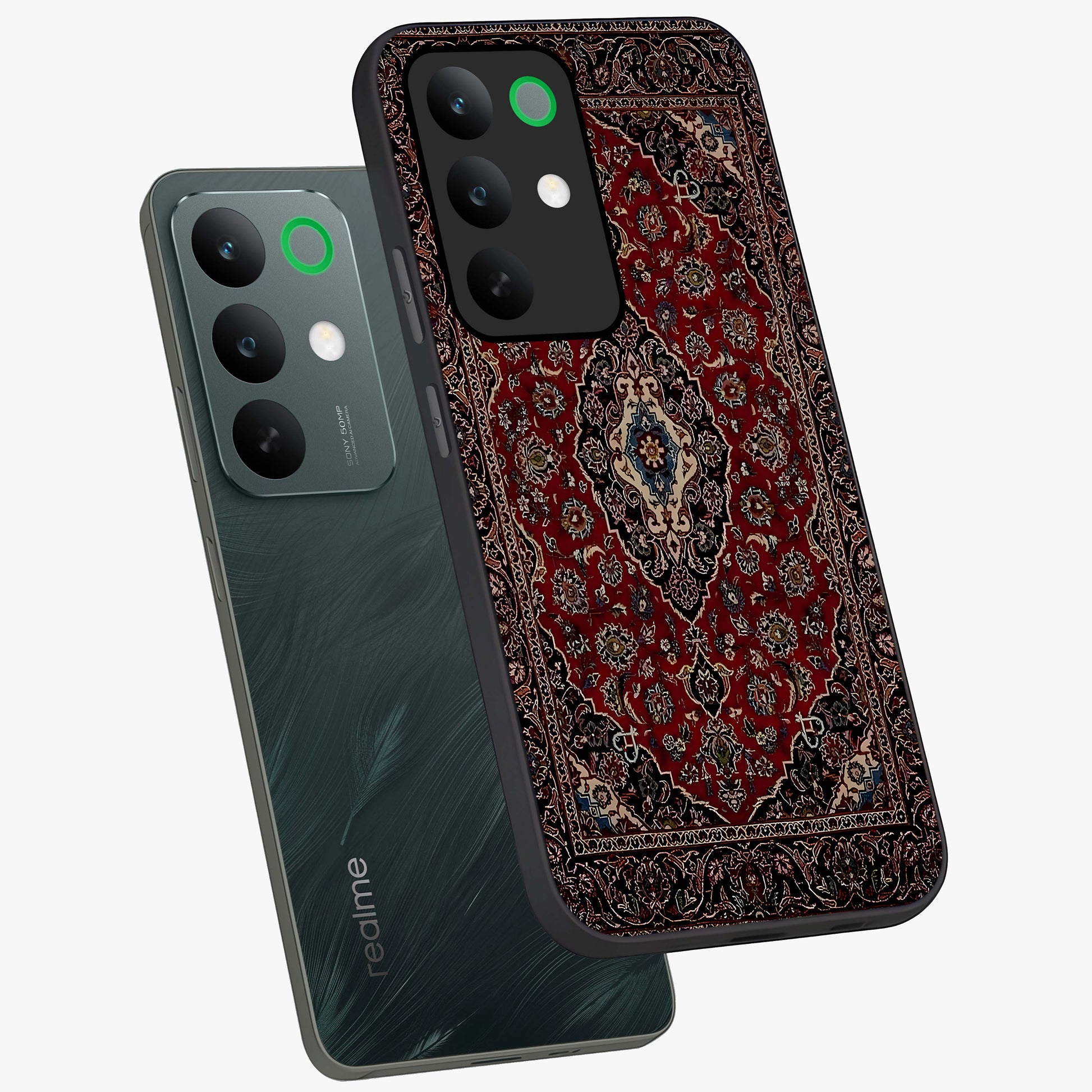 Heritage Carpet Royale Glass Case displayed in angled mockup highlighting intricate royal carpet design with heritage aesthetic.