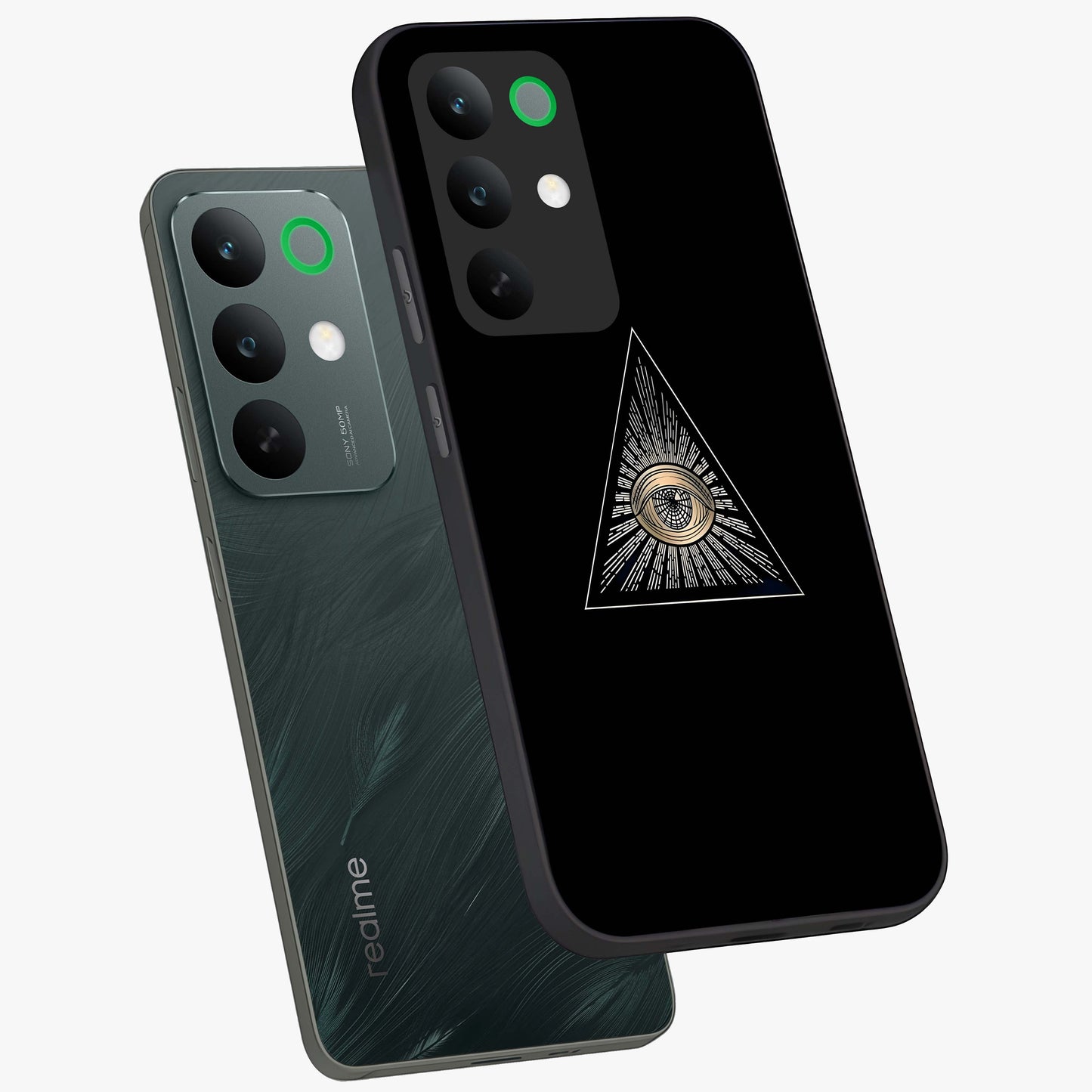 Illuminati Evil Glass Case displayed in angled mockup highlighting dark occult inspired design with bold aesthetic style.