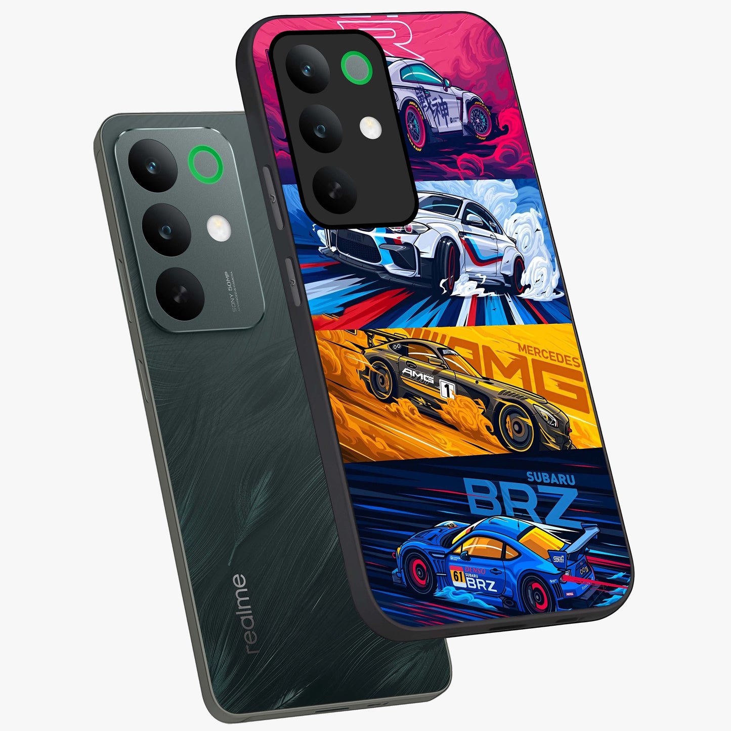 JDM Sports Car Glass Case displayed in angled mockup highlighting sleek Japanese racing car design with automotive aesthetic.