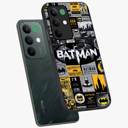 Knight Gotham Rise Glass Case displayed in angled mockup highlighting powerful knight silhouette design with dramatic aesthetic.