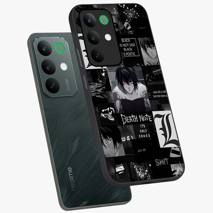 Midnight Chaos Mind Glass Case displayed in angled mockup highlighting chaotic artistic design with dramatic midnight aesthetic.